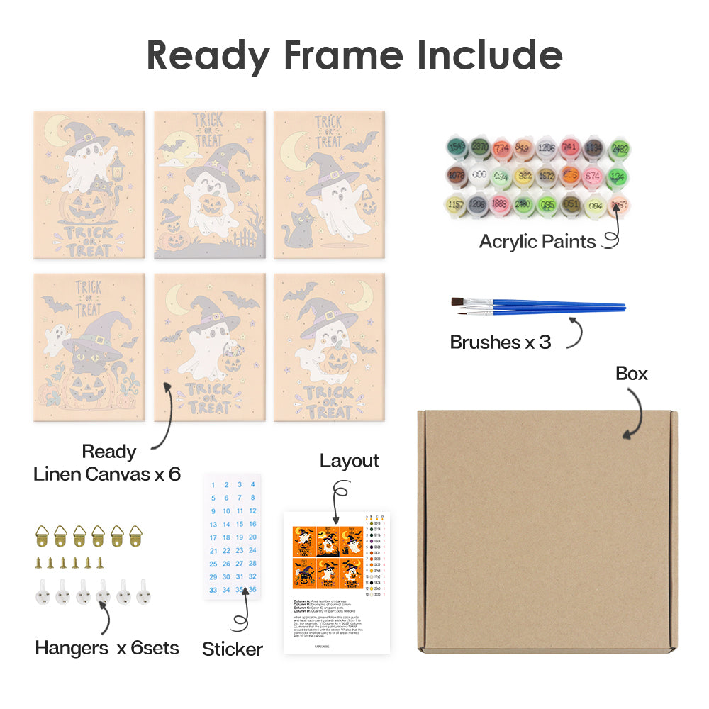 Orange Trick or Treat mini paint by numbers – image 20