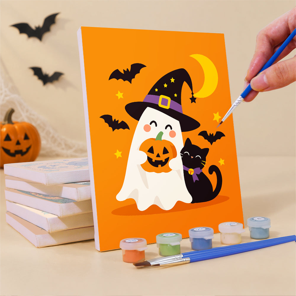 Witch Hat Ghosts and Cats mini paint by numbers – image 3