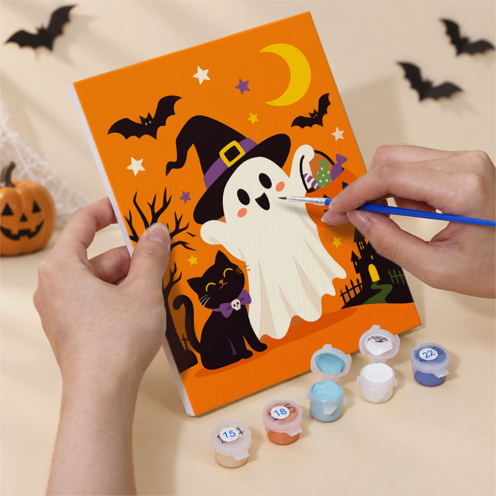 Witch Hat Ghosts and Cats mini paint by numbers – image 5