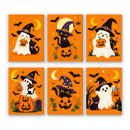Witch Hat Ghosts and Cats mini paint by numbers – image 7