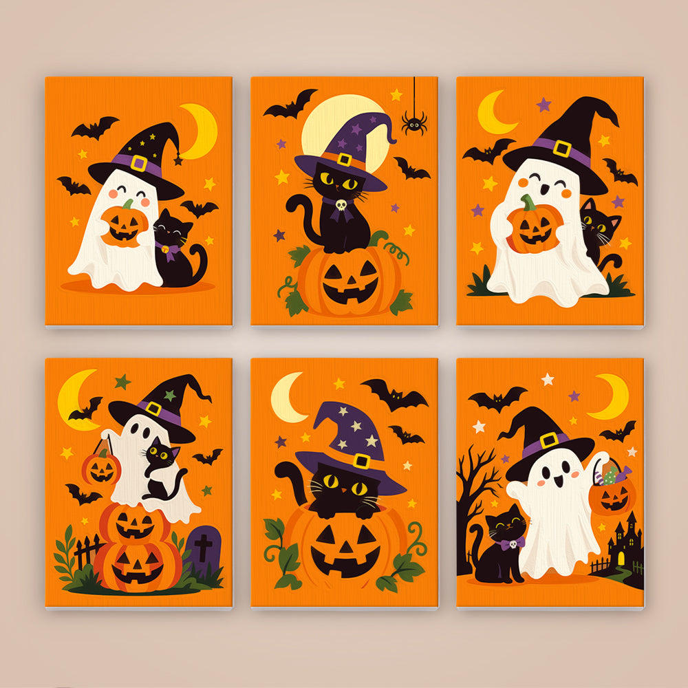 Witch Hat Ghosts and Cats mini paint by numbers – image 8