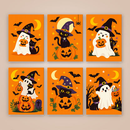 Witch Hat Ghosts and Cats mini paint by numbers – image 8
