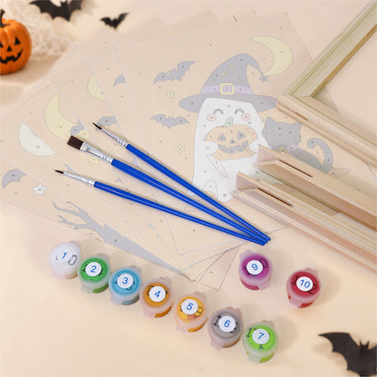 Witch Hat Ghosts and Cats mini paint by numbers – image 11