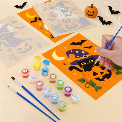Witch Hat Ghosts and Cats mini paint by numbers – image 12