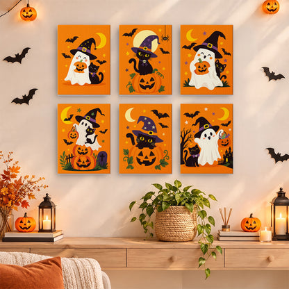 Witch Hat Ghosts and Cats mini paint by numbers – image 14