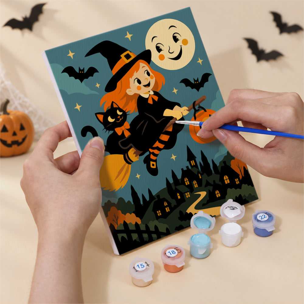 Smiling Moon Trick-or-Treaters mini paint by numbers – image 5