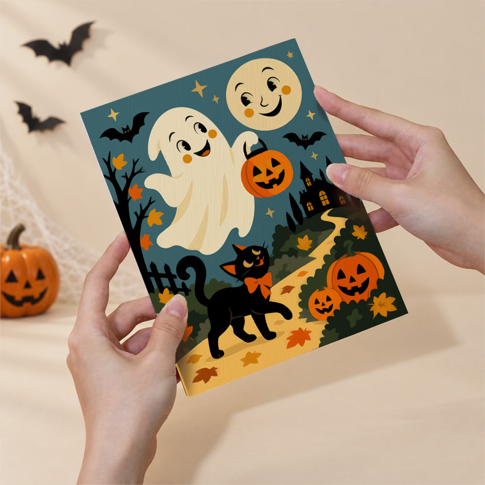Smiling Moon Trick-or-Treaters mini paint by numbers – image 6