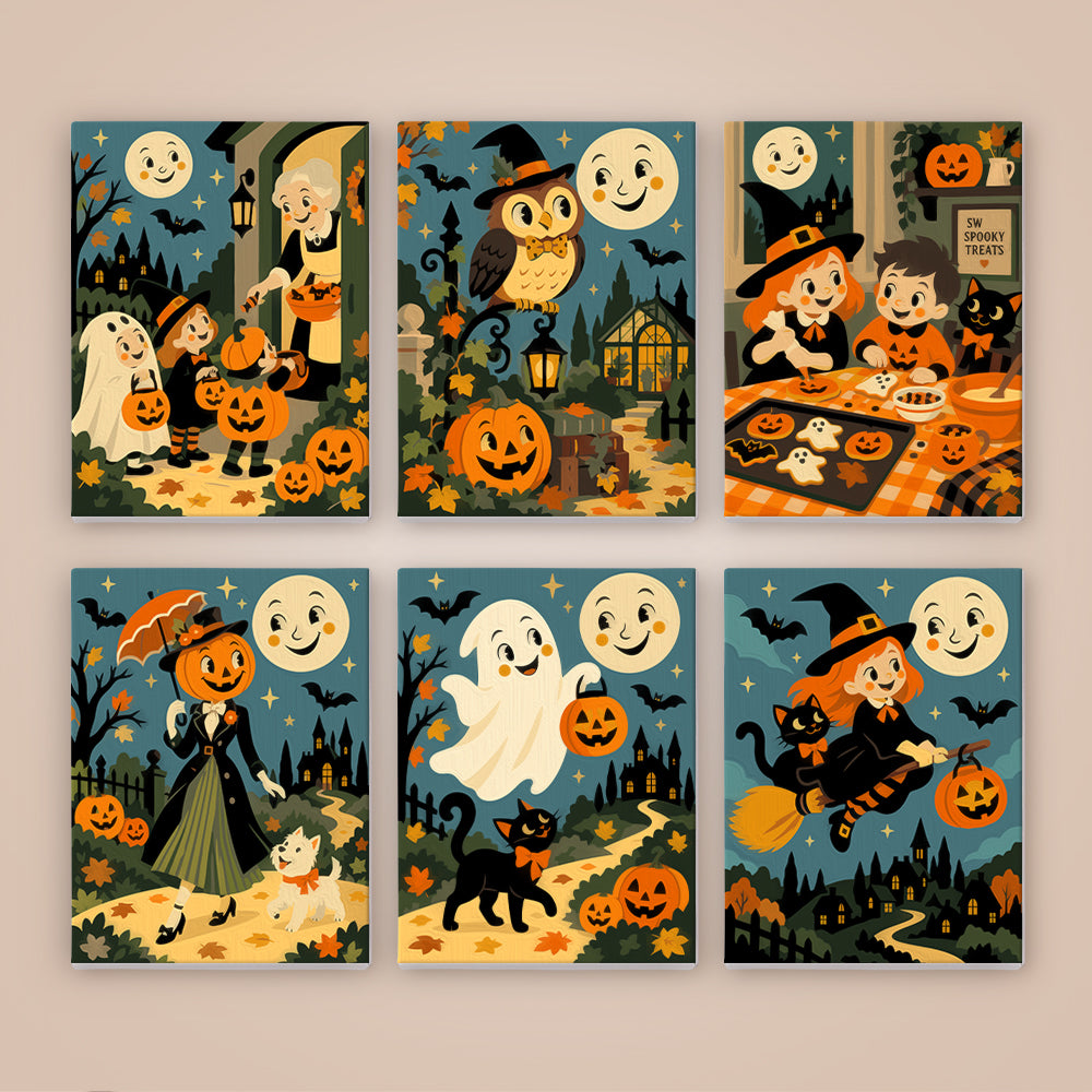 Smiling Moon Trick-or-Treaters mini paint by numbers – image 8