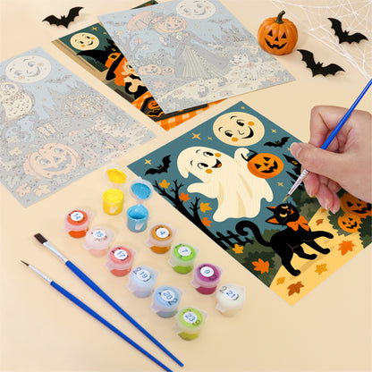 Smiling Moon Trick-or-Treaters mini paint by numbers – image 12