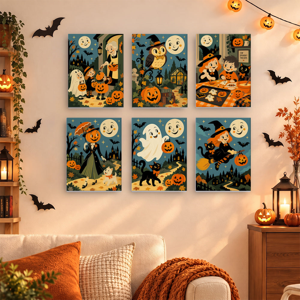 Smiling Moon Trick-or-Treaters mini paint by numbers – image 15