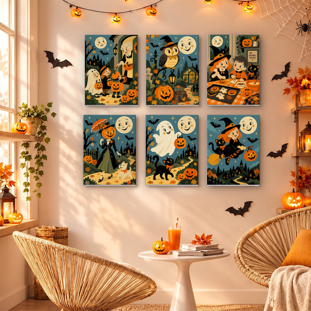 Smiling Moon Trick-or-Treaters mini paint by numbers – image 16