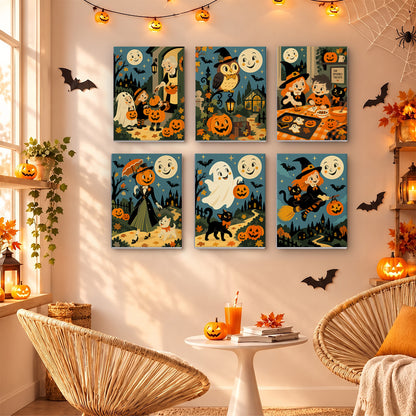 Smiling Moon Trick-or-Treaters mini paint by numbers – image 16