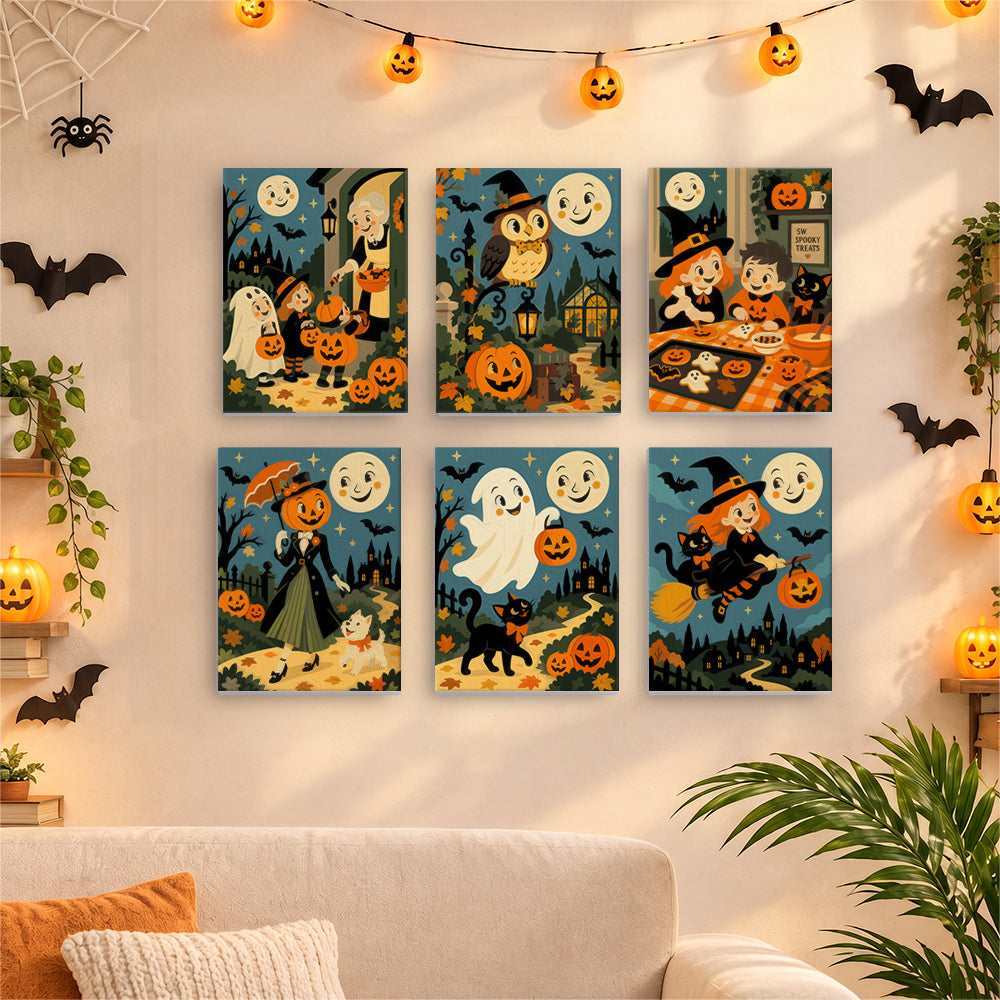 Smiling Moon Trick-or-Treaters mini paint by numbers – image 17