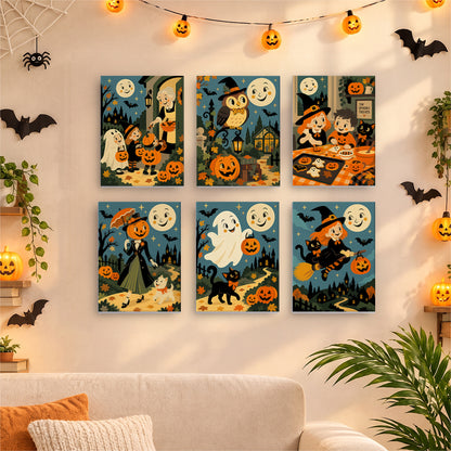 Smiling Moon Trick-or-Treaters mini paint by numbers – image 17