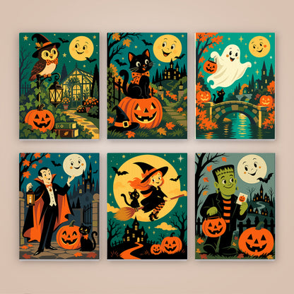 Vampire and Green Monster Night mini paint by numbers – image 8
