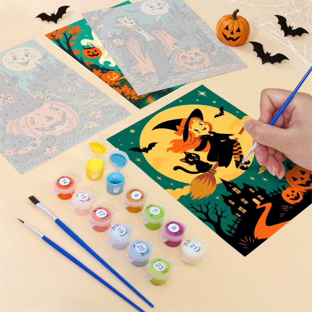 Vampire and Green Monster Night mini paint by numbers – image 12