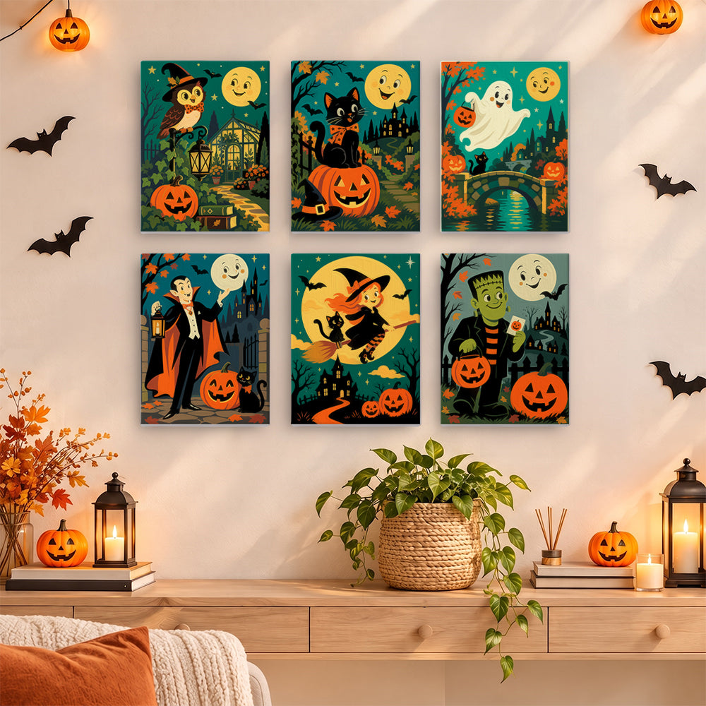 Vampire and Green Monster Night mini paint by numbers – image 14