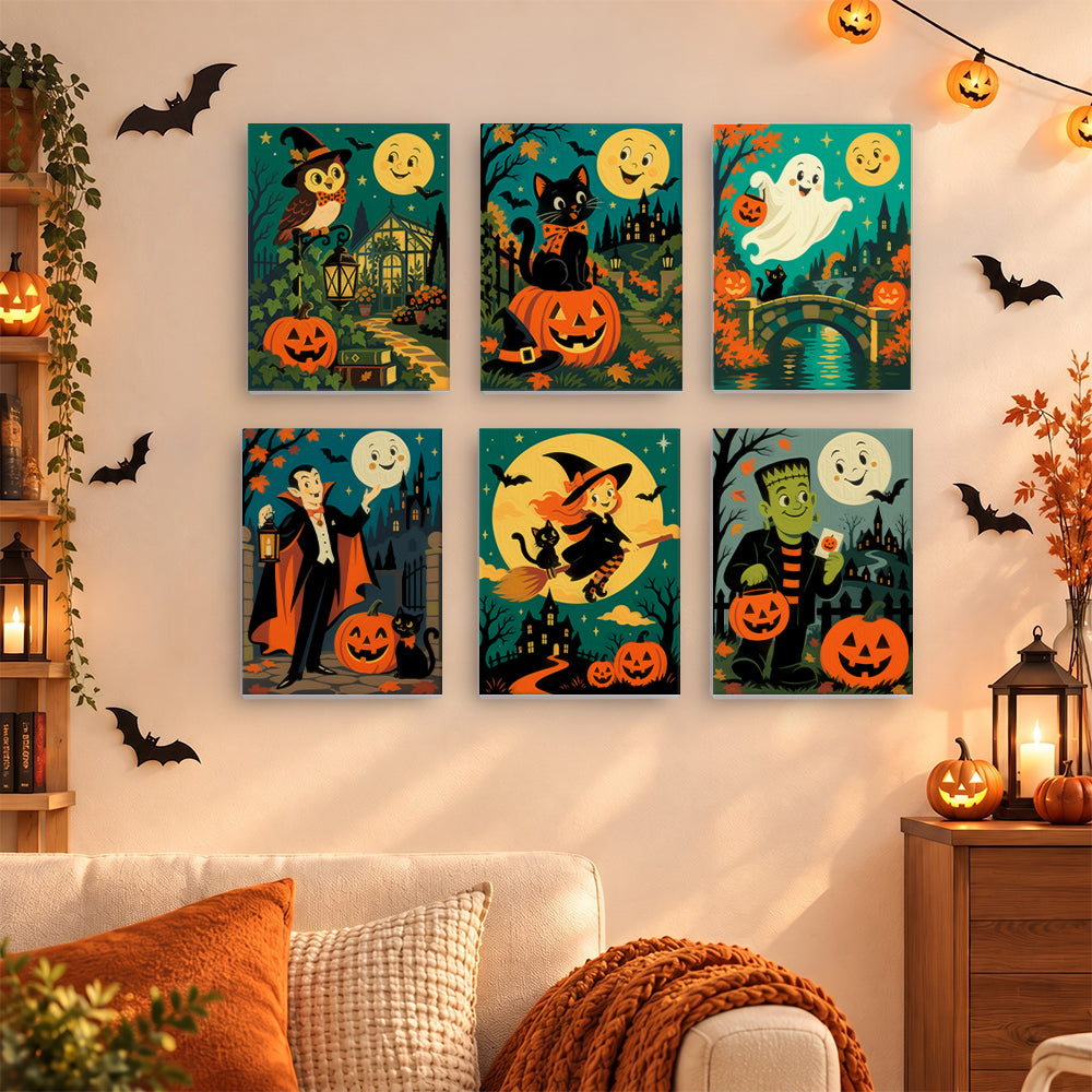 Vampire and Green Monster Night mini paint by numbers – image 15