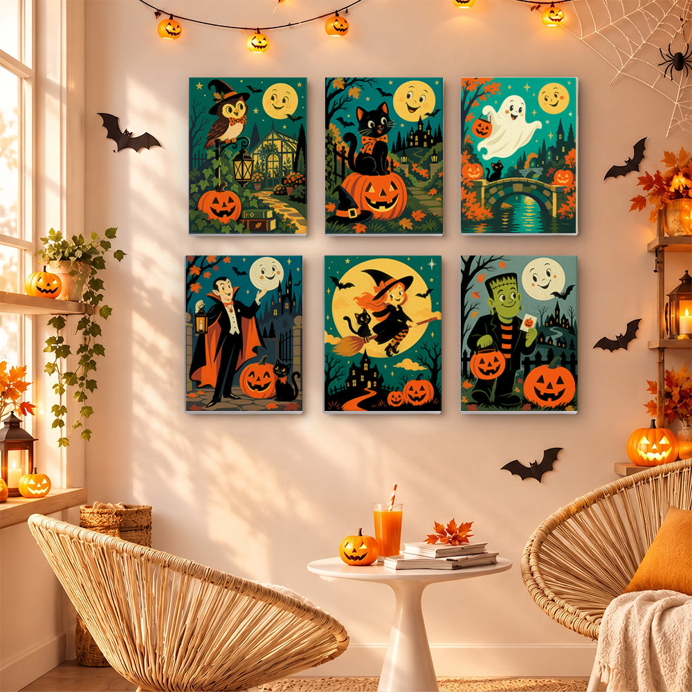 Vampire and Green Monster Night mini paint by numbers – image 16