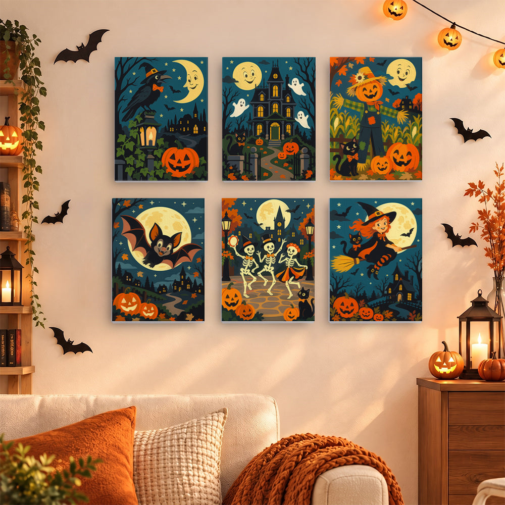 Dancing Skeletons and Scarecrow mini paint by numbers – image 15