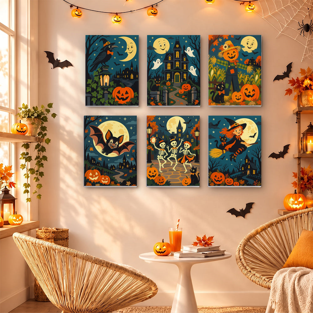 Dancing Skeletons and Scarecrow mini paint by numbers – image 16