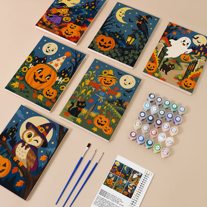 Halloween Night Characters mini paint by numbers – image 1