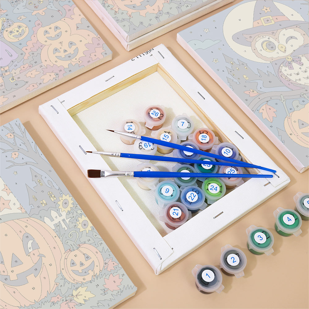 Halloween Night Characters mini paint by numbers – image 2