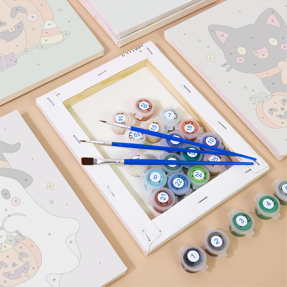 Party Hat Spider and Bat mini paint by numbers – image 2