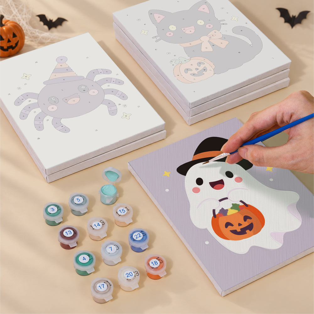 Party Hat Spider and Bat mini paint by numbers – image 4
