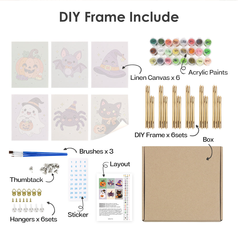 Party Hat Spider and Bat mini paint by numbers – image 18