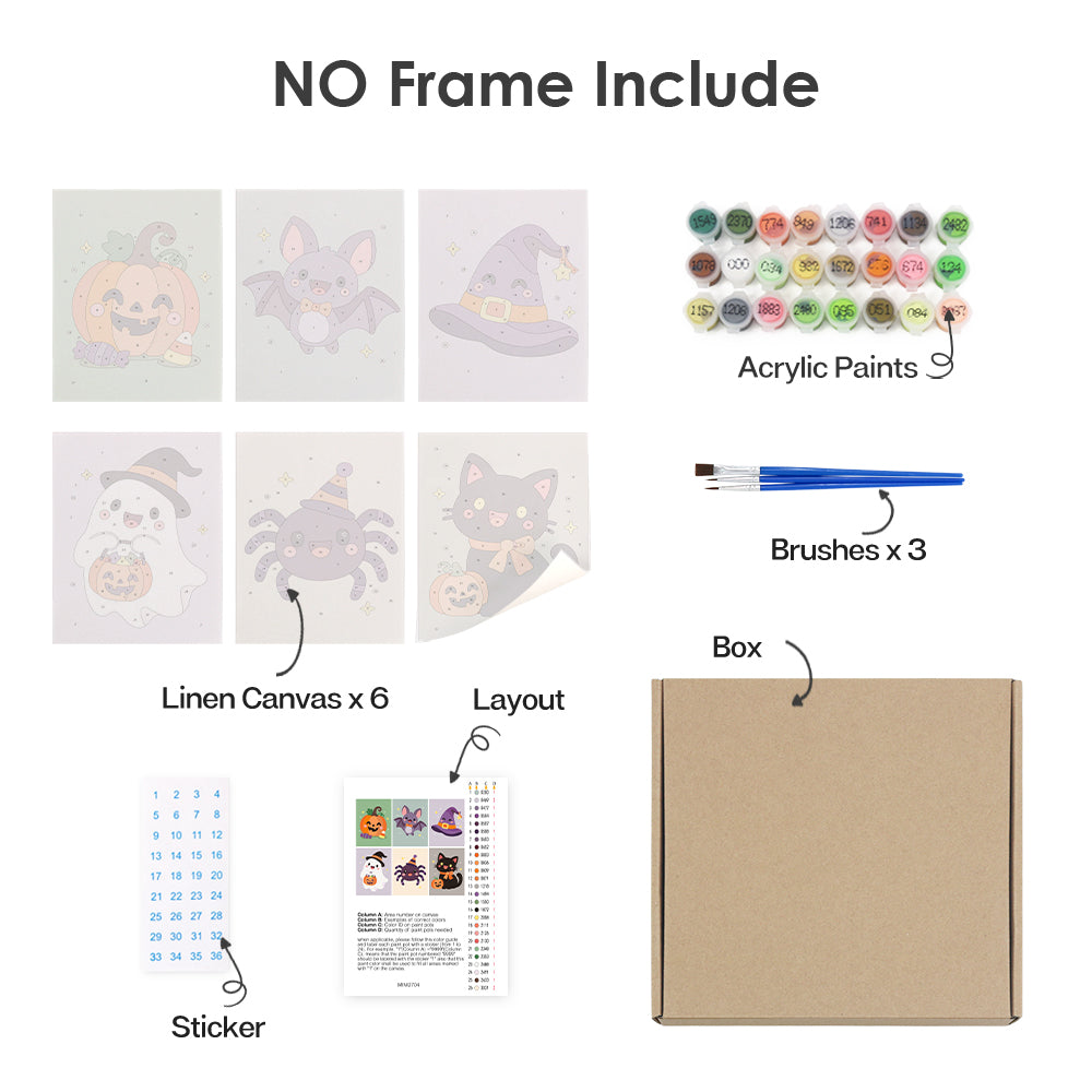 Party Hat Spider and Bat mini paint by numbers – image 19