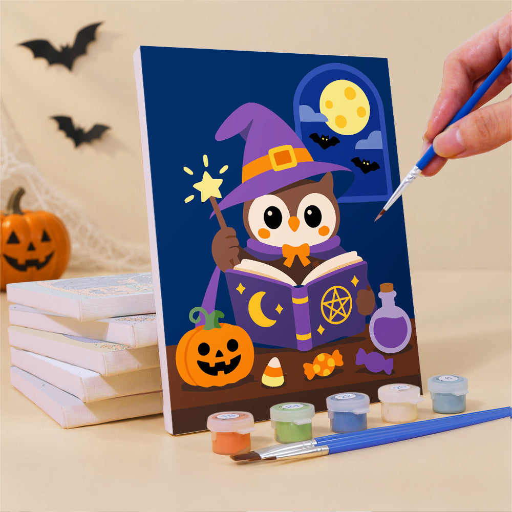 Pumpkin Balloon Ghost Rides mini paint by numbers – image 3