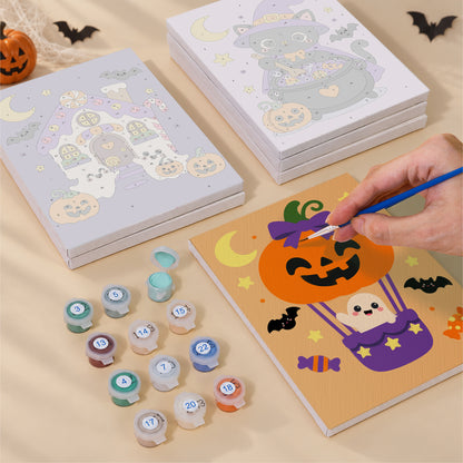 Pumpkin Balloon Ghost Rides mini paint by numbers – image 4