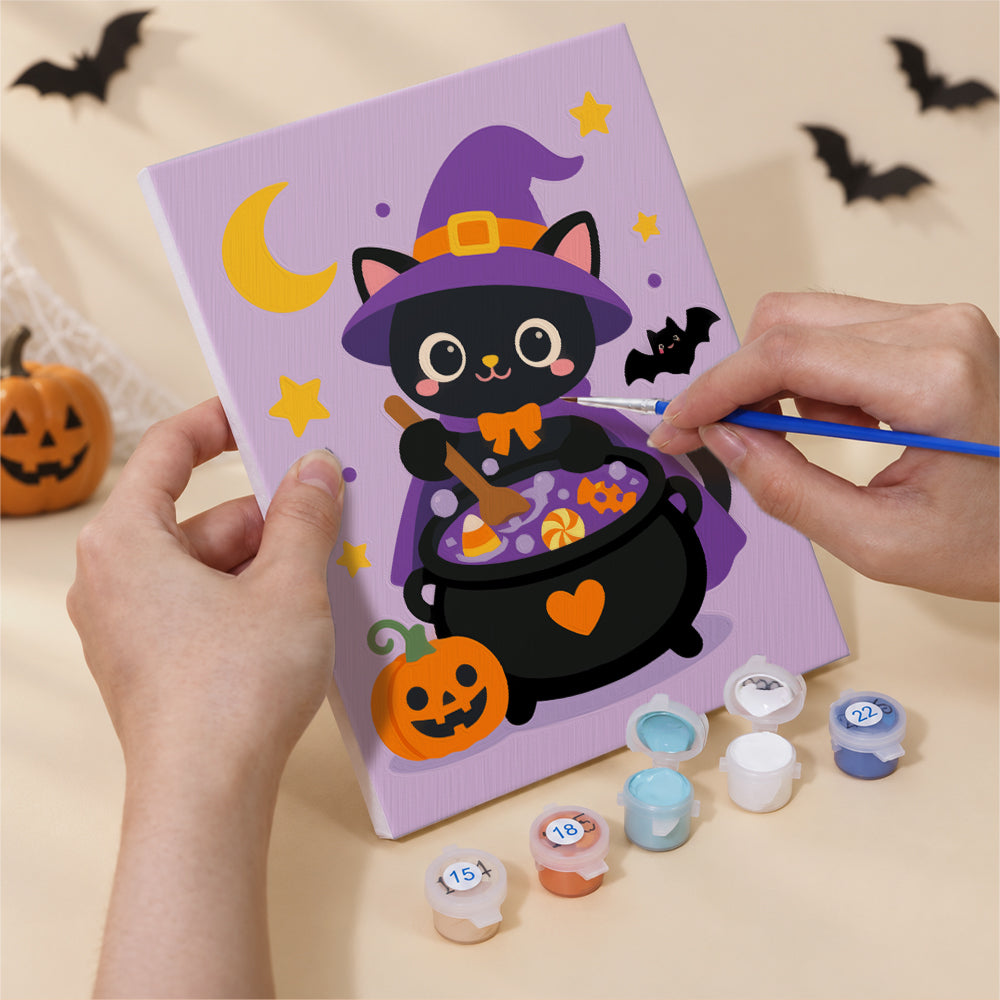 Pumpkin Balloon Ghost Rides mini paint by numbers – image 5