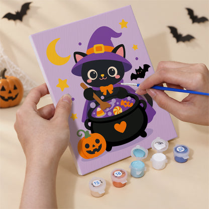 Pumpkin Balloon Ghost Rides mini paint by numbers – image 5
