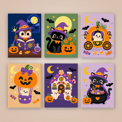 Pumpkin Balloon Ghost Rides mini paint by numbers – image 8