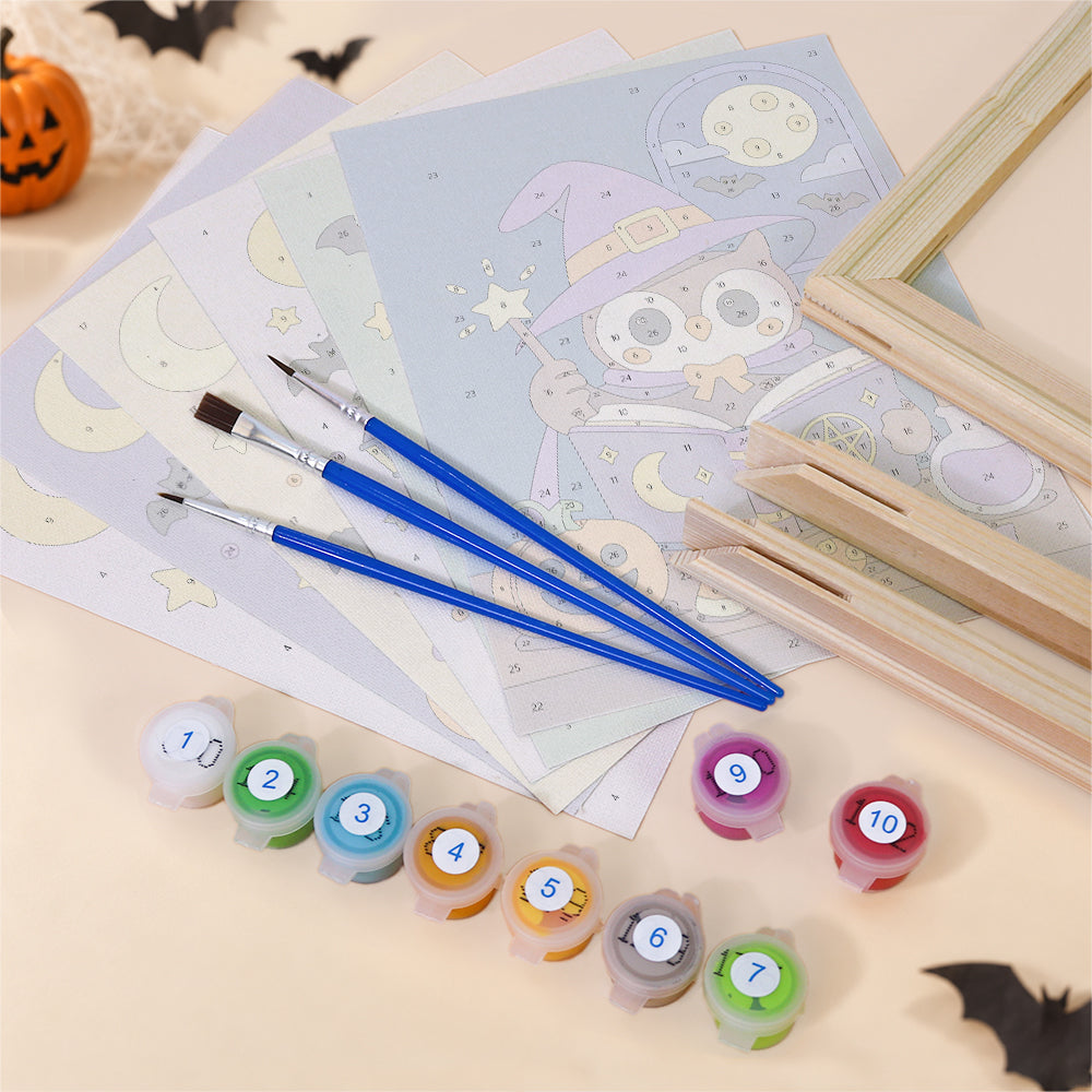 Pumpkin Balloon Ghost Rides mini paint by numbers – image 11