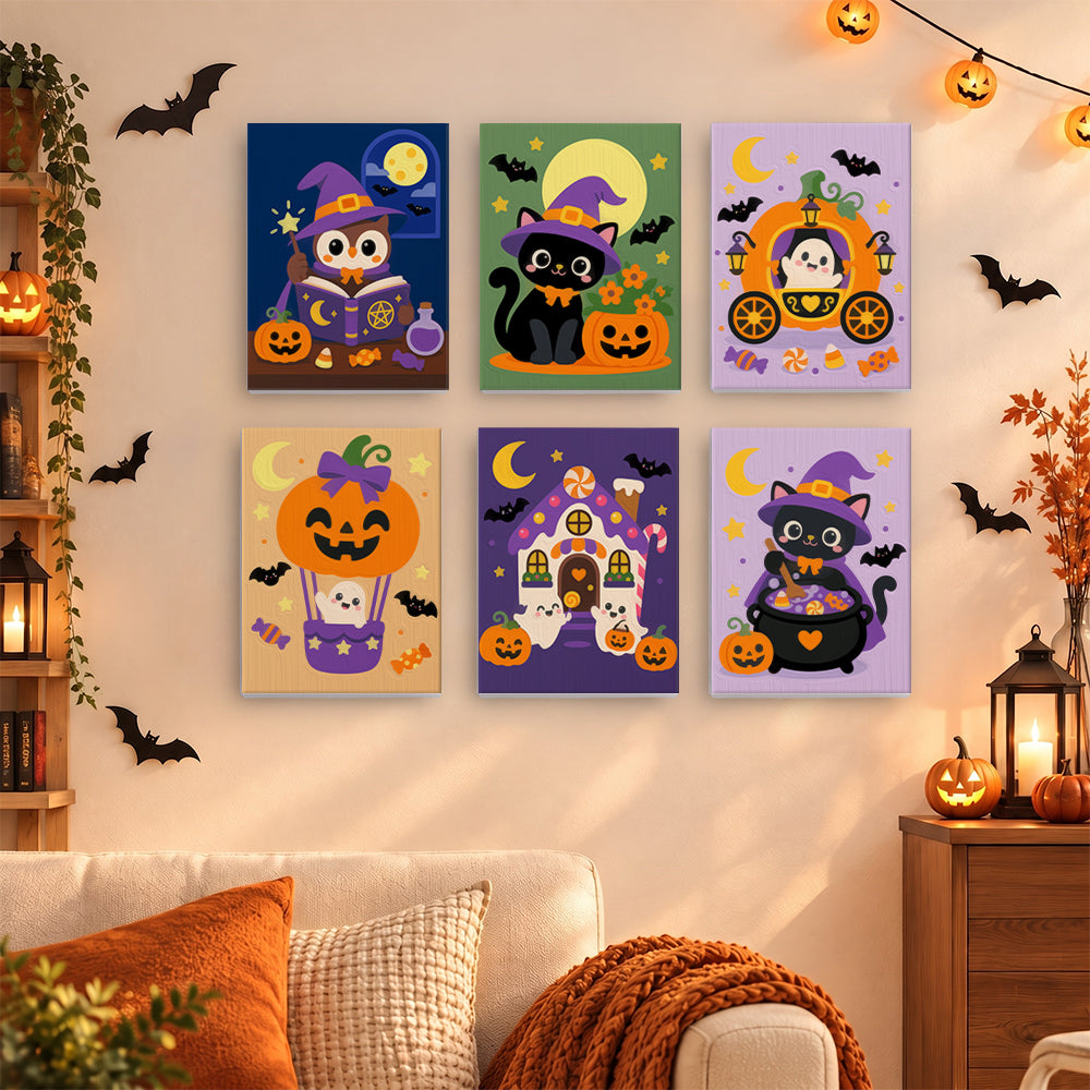 Pumpkin Balloon Ghost Rides mini paint by numbers – image 15