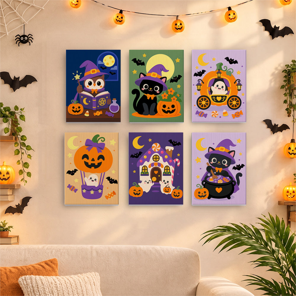 Pumpkin Balloon Ghost Rides mini paint by numbers – image 17
