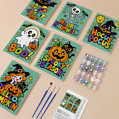 Mint Green Spooky Season Slogans mini paint by numbers – image 1