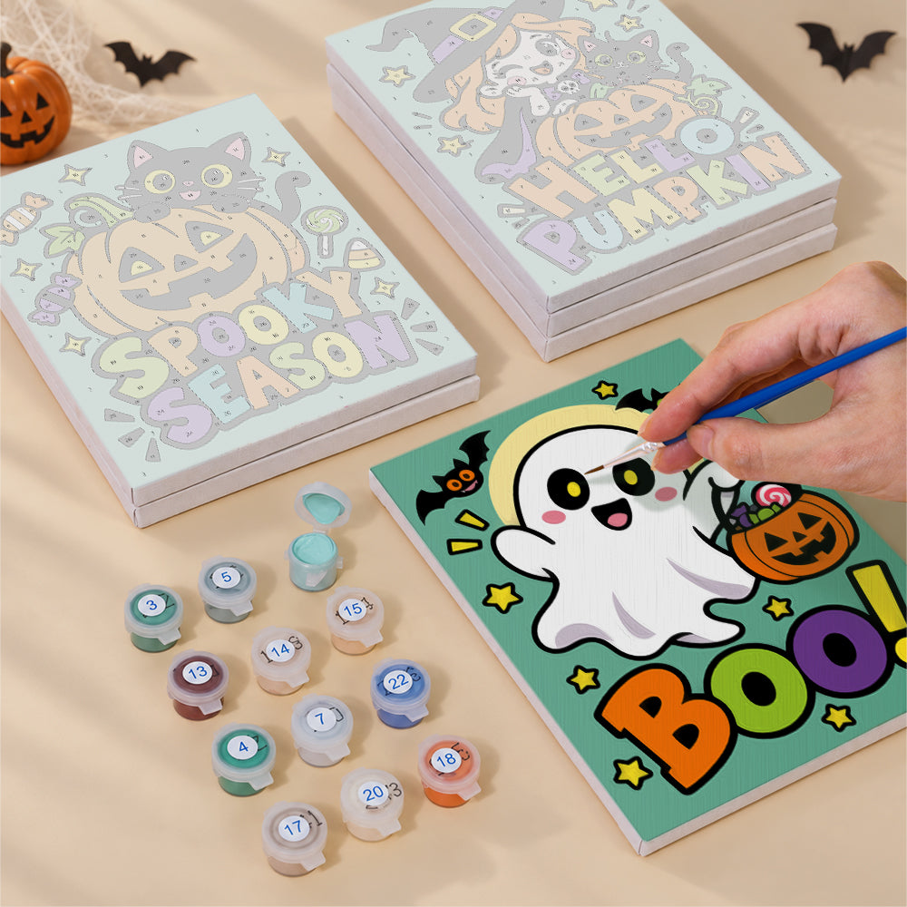 Mint Green Spooky Season Slogans mini paint by numbers – image 4