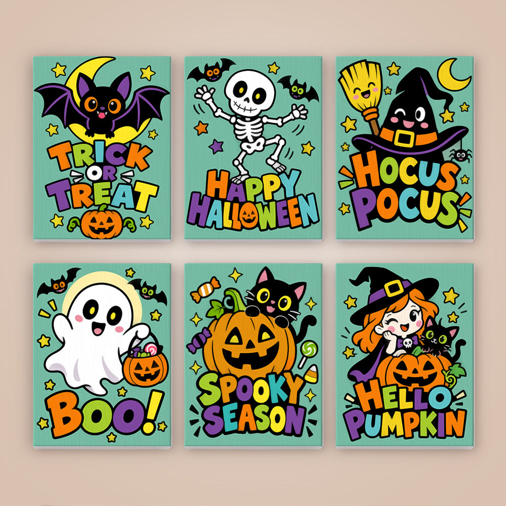 Mint Green Spooky Season Slogans mini paint by numbers – image 8