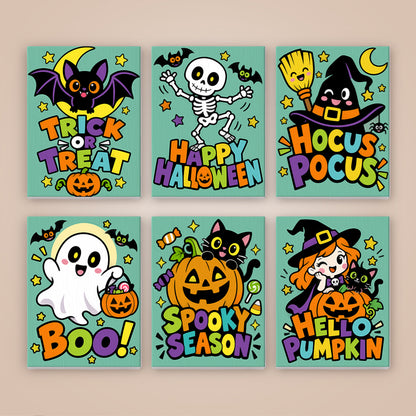 Mint Green Spooky Season Slogans mini paint by numbers – image 8