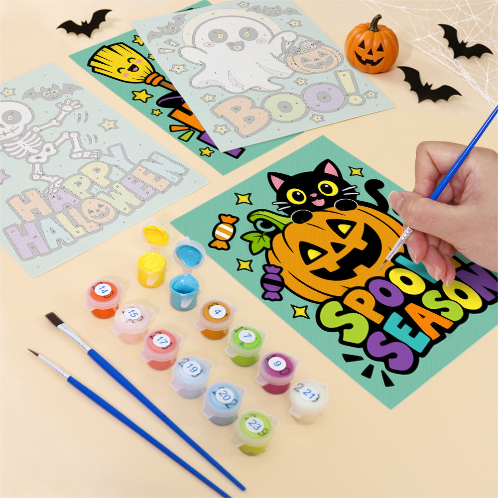 Mint Green Spooky Season Slogans mini paint by numbers – image 12