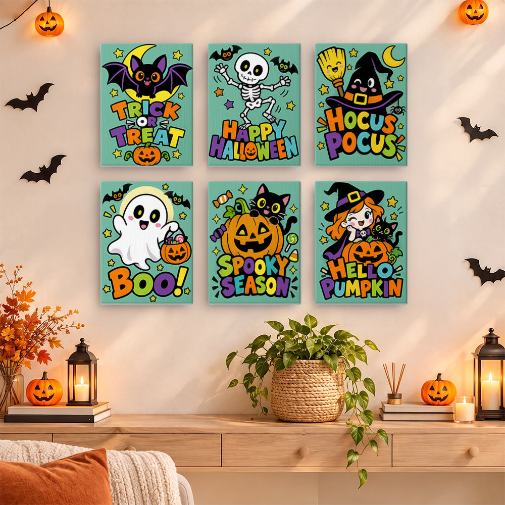 Mint Green Spooky Season Slogans mini paint by numbers – image 14