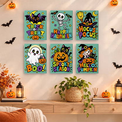 Mint Green Spooky Season Slogans mini paint by numbers – image 14