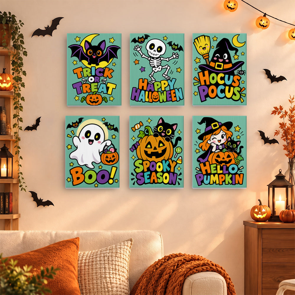 Mint Green Spooky Season Slogans mini paint by numbers – image 15