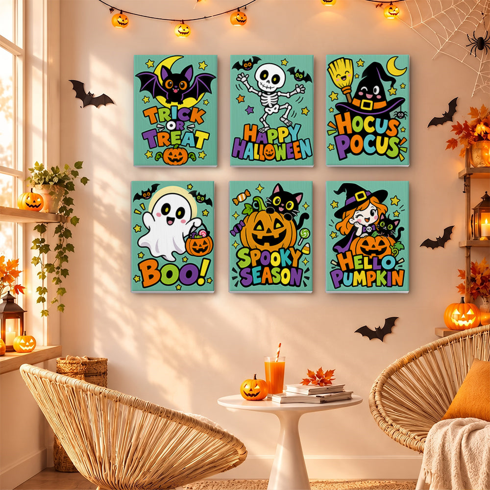Mint Green Spooky Season Slogans mini paint by numbers – image 16