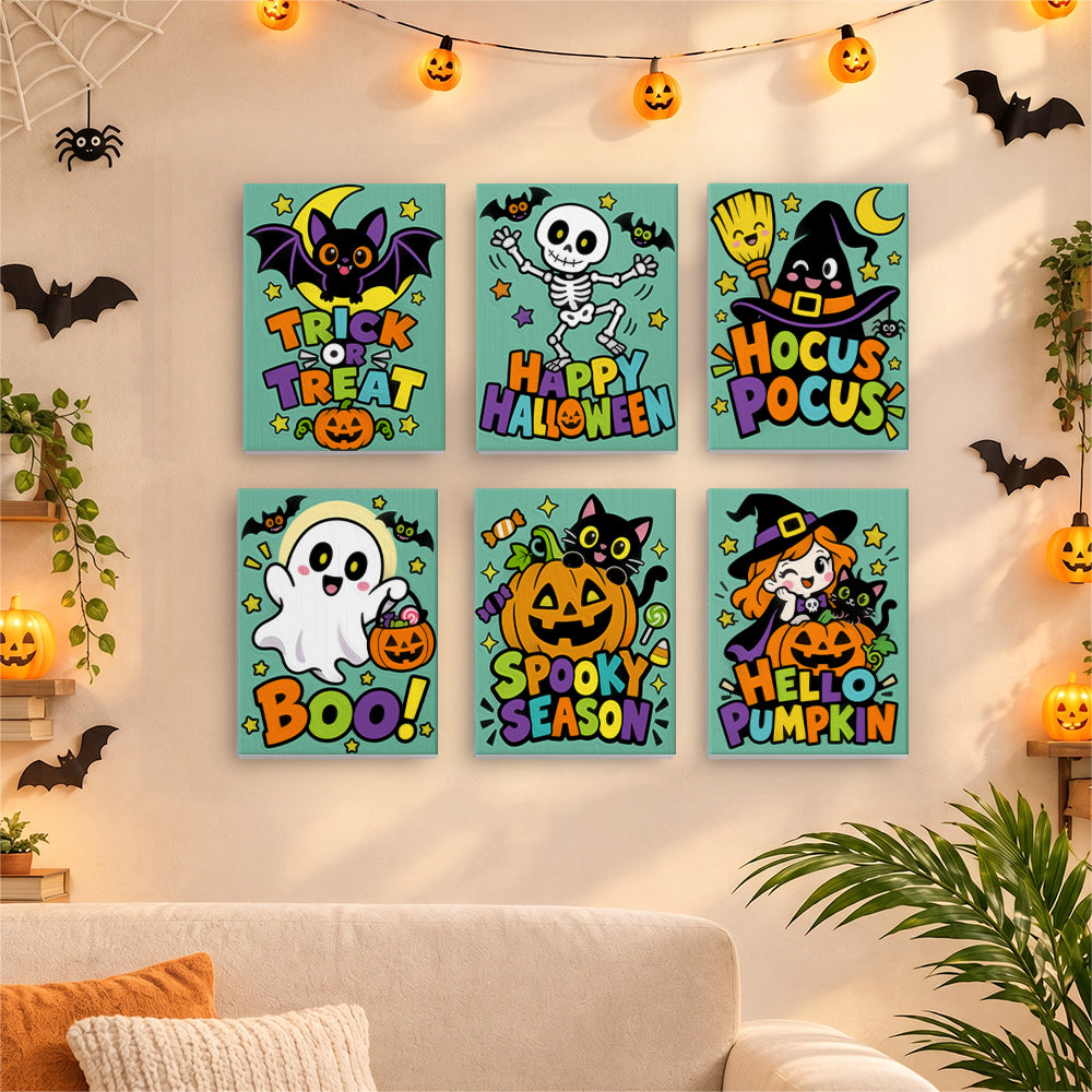 Mint Green Spooky Season Slogans mini paint by numbers – image 17