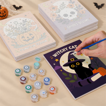 Skull and Pumpkin Spooky Blooms mini paint by numbers – image 4